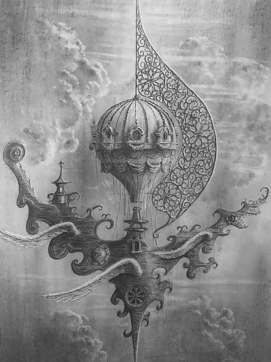 Dream Ship No. 1 - Original Art - 16x11in graphite on paper