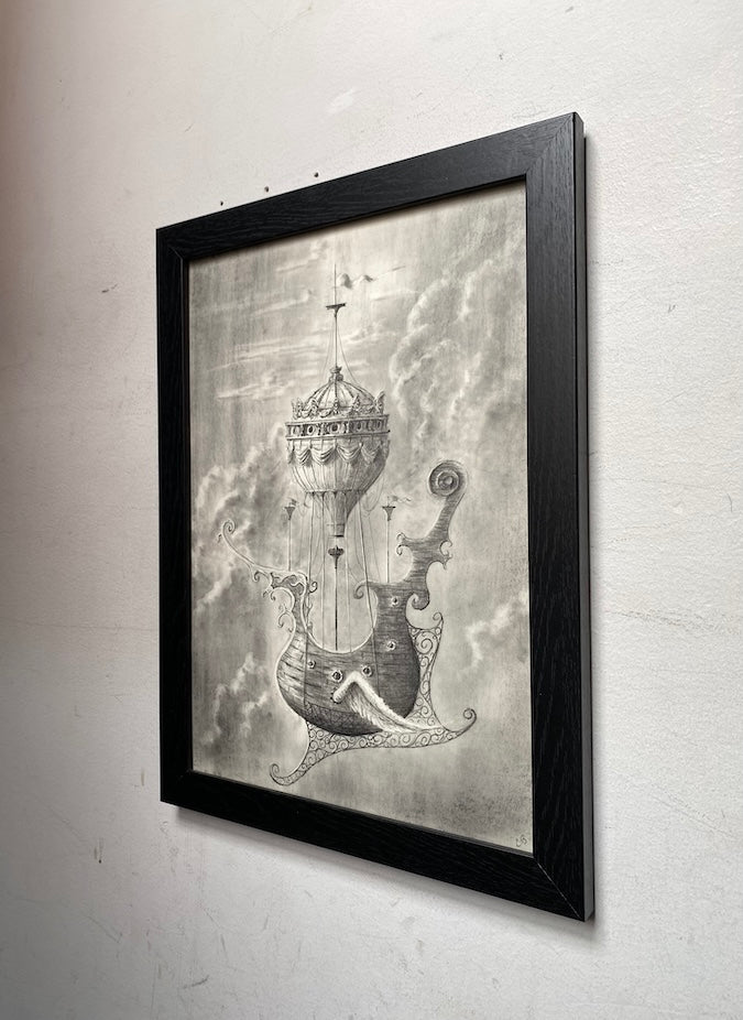 Dream Ship No. 2 - Original Art - 16x11in graphite on paper
