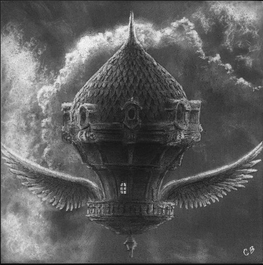 Sky Hideaway - 6x6in graphite on panel